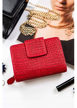 Skórzany portfel damski czerwony zamykany na zatrzask - Rovicky ze sklepu 5.10.15 w kategorii Portfele damskie - zdjęcie 169845517