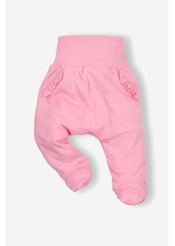 Półśpiochy niemowlęce z bawełny organicznej dla dziewczynki różowe ze sklepu 5.10.15 w kategorii Spodnie i półśpiochy - zdjęcie 169845568