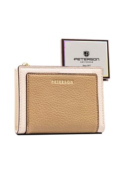 Beżowy, mały portfel damski ze skóry ekologicznej - Peterson ze sklepu 5.10.15 w kategorii Portfele damskie - zdjęcie 169845745