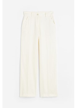 H & M - Proste spodnie - Biały ze sklepu H&M w kategorii Spodnie damskie - zdjęcie 169849218