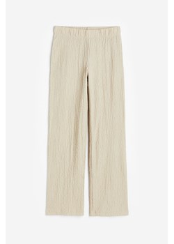 H & M - Spodnie z kreszowanego dżerseju - Beżowy ze sklepu H&M w kategorii Spodnie damskie - zdjęcie 169849235
