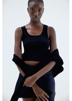 H & M - Krótki top bez rękawów - Czarny ze sklepu H&M w kategorii Bluzki damskie - zdjęcie 169849255