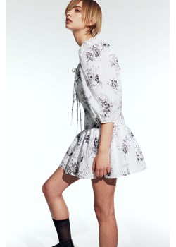 H & M - Popelinowa sukienka z bufiastym rękawem - Biały ze sklepu H&M w kategorii Sukienki - zdjęcie 169849265