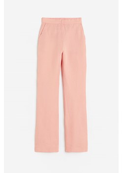 H & M - Rozszerzane spodnie z domieszką lnu - Pomarańczowy ze sklepu H&M w kategorii Spodnie damskie - zdjęcie 169849269