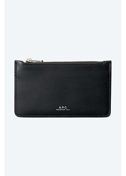 A.P.C. portfel skórzany kolor czarny PXAWV.H63205-BLACK ze sklepu PRM w kategorii Portfele męskie - zdjęcie 169850206