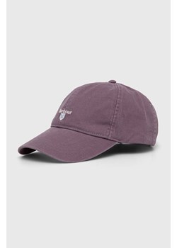 Barbour czapka z daszkiem bawełniana kolor fioletowy z aplikacją ze sklepu PRM w kategorii Czapki z daszkiem męskie - zdjęcie 169850218