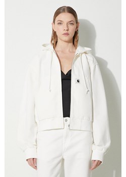 Carhartt WIP kurtka jeansowa Amherst Jacket damska kolor biały przejściowa oversize I033151.D602 ze sklepu PRM w kategorii Kurtki damskie - zdjęcie 169850368