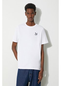 Puma t-shirt bawełniany męski kolor biały z aplikacją 679187 ze sklepu PRM w kategorii T-shirty męskie - zdjęcie 169850608