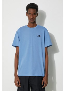 The North Face t-shirt M S/S Simple Dome Tee męski kolor niebieski z nadrukiem NF0A87NGPOD1 ze sklepu PRM w kategorii T-shirty męskie - zdjęcie 169850638