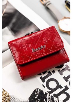 Elegancki, mały portfel damski czerwony ze skóry naturalnej i ekologicznej - Rovicky ze sklepu 5.10.15 w kategorii Portfele damskie - zdjęcie 169851388