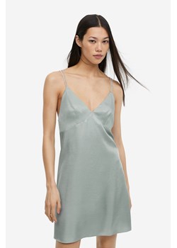 H & M - Satynowa sukienka na ramiączkach ze strassu - Turkusowy ze sklepu H&M w kategorii Sukienki - zdjęcie 169853155
