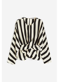H & M - Bluzka z kopertowym detalem - Czarny ze sklepu H&M w kategorii Bluzki damskie - zdjęcie 169853189