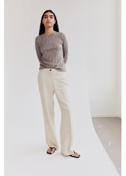 H & M - Spodnie z domieszką lnu - Beżowy ze sklepu H&M w kategorii Spodnie damskie - zdjęcie 169853217
