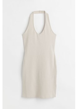 H & M - Bawełniana sukienka z mocowaniem na karku - Brązowy ze sklepu H&M w kategorii Sukienki - zdjęcie 169853255