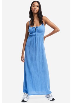 H & M - Kreszowana sukienka z wiązaniem - Niebieski ze sklepu H&M w kategorii Sukienki - zdjęcie 169853298