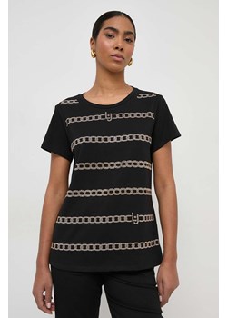 Liu Jo t-shirt bawełniany damski kolor czarny ze sklepu ANSWEAR.com w kategorii Bluzki damskie - zdjęcie 169855078