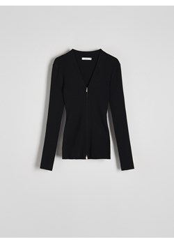 Reserved - Zapinany sweter - czarny ze sklepu Reserved w kategorii Swetry damskie - zdjęcie 169855458