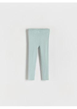 Reserved - Prążkowane legginsy - jasnoturkusowy ze sklepu Reserved w kategorii Spodnie i półśpiochy - zdjęcie 169857339