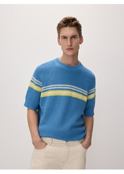 Reserved - Sweter o strukturalnym splocie - niebieski ze sklepu Reserved w kategorii Swetry męskie - zdjęcie 169858529