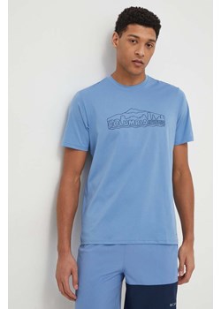 Columbia t-shirt sportowy Legend Trail Legend Trail kolor niebieski z nadrukiem 2036533 ze sklepu ANSWEAR.com w kategorii T-shirty męskie - zdjęcie 169858938