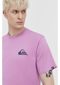 Quiksilver t-shirt bawełniany męski kolor fioletowy z nadrukiem ze sklepu ANSWEAR.com w kategorii T-shirty męskie - zdjęcie 169859246