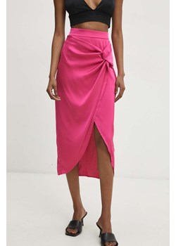 Answear Lab spódnica kolor różowy midi prosta ze sklepu ANSWEAR.com w kategorii Spódnice - zdjęcie 169859306