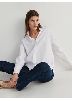 Reserved - Bawełniana koszula oversize - biały ze sklepu Reserved w kategorii Koszule damskie - zdjęcie 169862708
