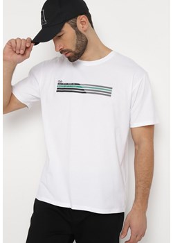Biała Bawełniana Koszulka z Nadrukiem na Przodzie Renessa ze sklepu Born2be Odzież w kategorii T-shirty męskie - zdjęcie 169867935