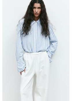 H & M - Koszula oversize z domieszką lnu - Biały ze sklepu H&M w kategorii Koszule damskie - zdjęcie 169871668