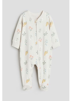 H & M - Piżama jednoczęściowa z pełnymi stópkami - Beżowy ze sklepu H&M w kategorii Pajacyki - zdjęcie 169871687