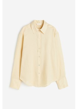 H & M - Lniana koszula - Żółty ze sklepu H&M w kategorii Koszule damskie - zdjęcie 169871778
