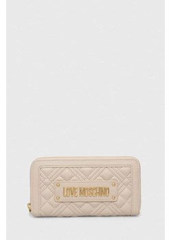 Love Moschino portfel damski kolor beżowy ze sklepu ANSWEAR.com w kategorii Portfele damskie - zdjęcie 169872447