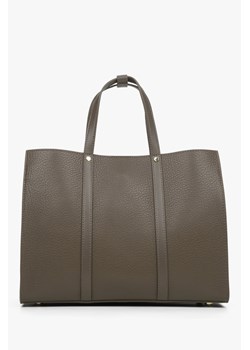 Estro: Pojemna brązowa torba damska typu shopper ze skóry naturalnej ze sklepu Estro w kategorii Torby Shopper bag - zdjęcie 169873949