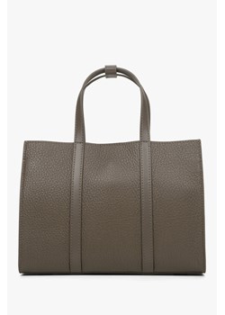Estro: Brązowa torba damska typu shopper ze skóry naturalnej ze sklepu Estro w kategorii Torby Shopper bag - zdjęcie 169873969