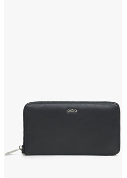 Estro: Pojemny czarny portfel męski ze skóry naturalnej ze sklepu Estro w kategorii Portfele męskie - zdjęcie 169874019
