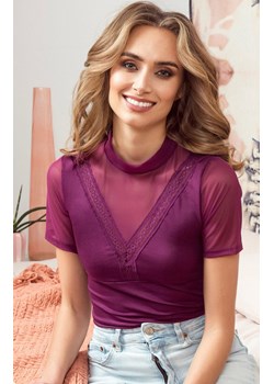 Koszulka w kolorze śliwkowym bluzka na krótki rękaw Carlotta, Kolor śliwkowy, Rozmiar S, Eldar ze sklepu Primodo w kategorii Bluzki damskie - zdjęcie 169875168