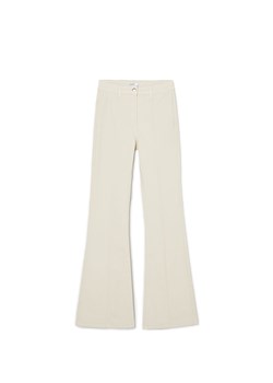 Cropp - Kremowe spodnie flare - kremowy ze sklepu Cropp w kategorii Spodnie damskie - zdjęcie 169878257