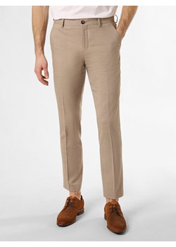 Selected Męskie spodnie od garnituru modułowego Mężczyźni Slim Fit beżowy wypukły wzór tkaniny ze sklepu vangraaf w kategorii Spodnie męskie - zdjęcie 169878675