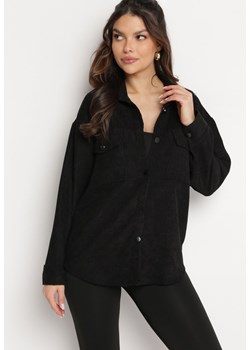 Czarna Koszula Sztruksowa z Kieszeniami Gwenera ze sklepu Born2be Odzież w kategorii Koszule damskie - zdjęcie 169879535