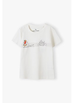 T-shirt dla chłopca bawełniany z nadrukiem ecru ze sklepu 5.10.15 w kategorii T-shirty chłopięce - zdjęcie 169880095