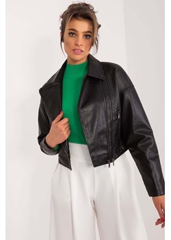 Czarna krótka kurtka ramoneska damska z zamkami ze sklepu 5.10.15 w kategorii Kurtki damskie - zdjęcie 169880186