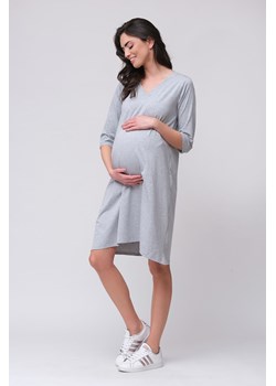 Sukienka dla kobiet w ciąży oversize rękaw 3/4 szary melanż ze sklepu 5.10.15 w kategorii Sukienki ciążowe - zdjęcie 169880495