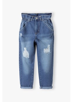 Bawełniane spodnie jeansowe dla dziewczynki ze sklepu 5.10.15 w kategorii Spodnie dziewczęce - zdjęcie 169880547