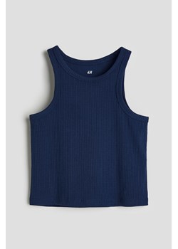 H & M - Bawełniana koszulka w prążki - Niebieski ze sklepu H&M w kategorii T-shirty chłopięce - zdjęcie 169882677