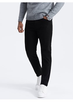 Męskie spodnie chino o dopasowanym kroju  - czarne V1 OM-PACP-0151 ze sklepu ombre w kategorii Spodnie męskie - zdjęcie 169883155