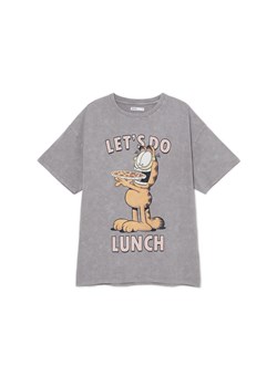 Cropp - Szara koszulka z nadrukiem Garfield - jasny szary ze sklepu Cropp w kategorii Bluzki damskie - zdjęcie 169883238