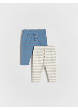 Reserved - Bawełniane spodnie w paski 2 pack - złamana biel ze sklepu Reserved w kategorii Spodnie i półśpiochy - zdjęcie 169883338