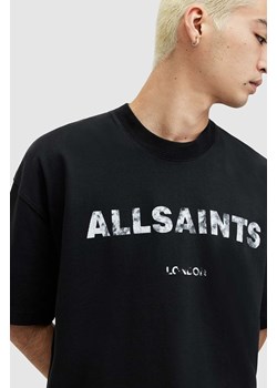 AllSaints t-shirt bawełniany FLOCKER męski kolor czarny z nadrukiem ze sklepu ANSWEAR.com w kategorii T-shirty męskie - zdjęcie 169883736