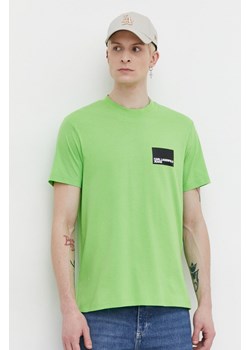 Karl Lagerfeld Jeans t-shirt bawełniany męski kolor zielony z nadrukiem ze sklepu ANSWEAR.com w kategorii T-shirty męskie - zdjęcie 169886935