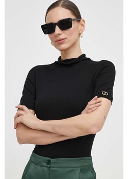 Twinset t-shirt damski kolor czarny ze sklepu ANSWEAR.com w kategorii Bluzki damskie - zdjęcie 169887447
